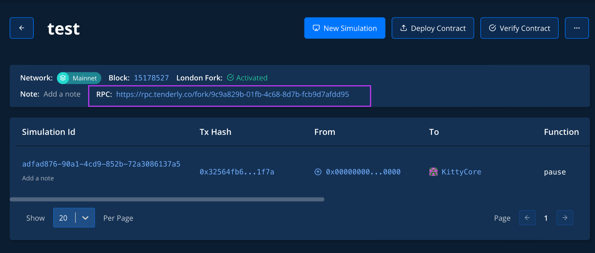 Selected fork page